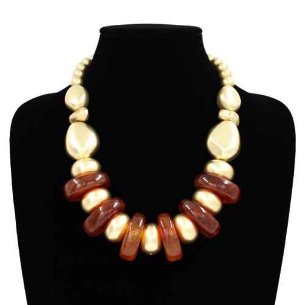 RESIN BEAD STATEMENT NECKLACE