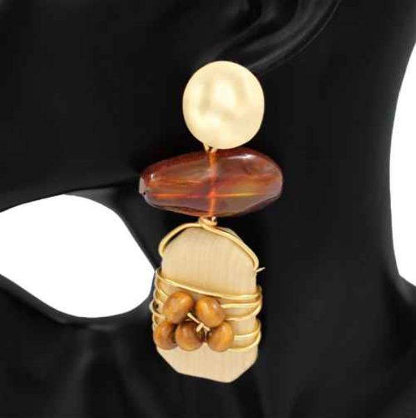 RESIN BEAD DROP EARRING