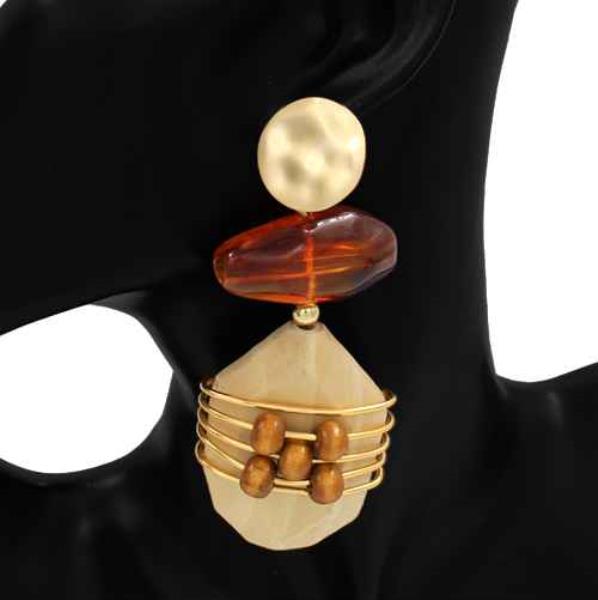 RESIN BEAD DROP EARRING