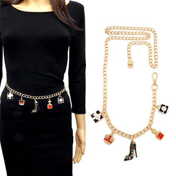 MULTI CHARM LINK CHAIN BELT