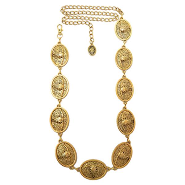 CHAIN BELT FEATURING A SERIES OF LARGE OVAL LINKS