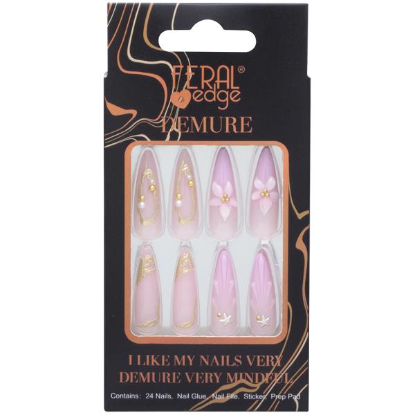 FERAL EDGE DEMURE DESIGN NAIL DECORATION SET