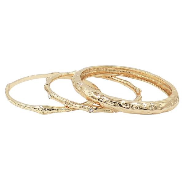 3PCS BAMBOO HAMMER BANGLE SET