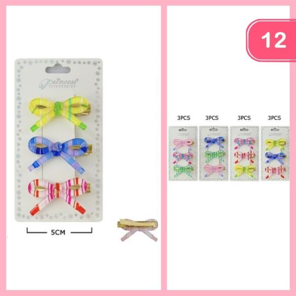 ACRYLIC HAIR BOW CLIP (12 UNITS)