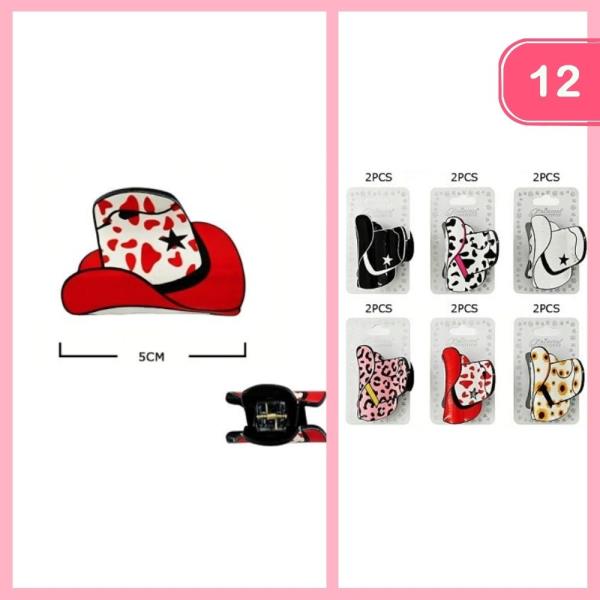 WESTERN HAT HAIR CLAW CLIP (12 UNITS)