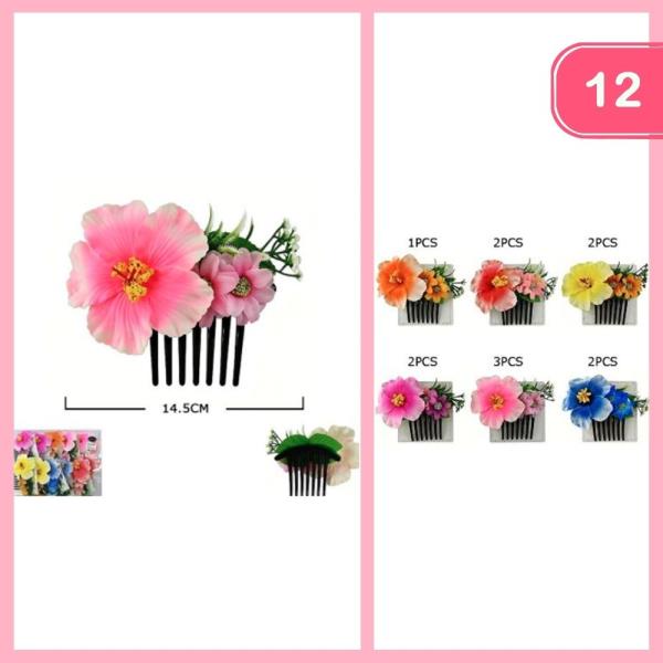 FLOWER HAIR COMB (12 UNITS)