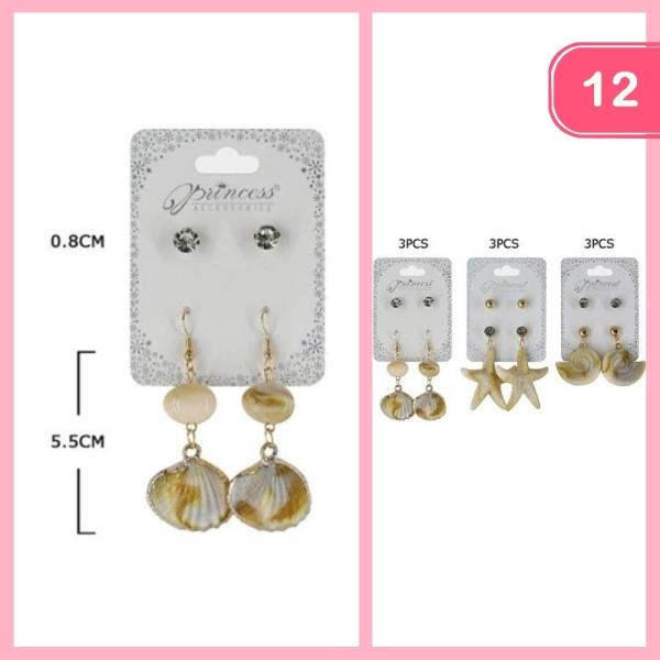 SHELL DROP EARRING (12 UNITS)