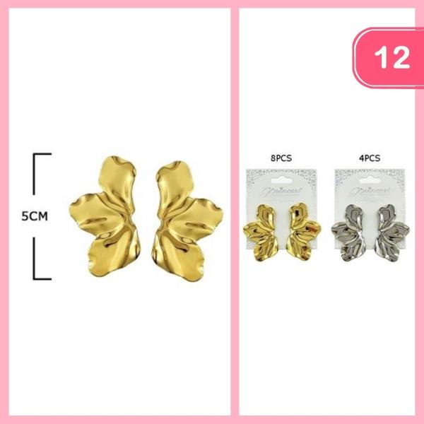 METAL PETAL POST EARRING (12 UNITS)