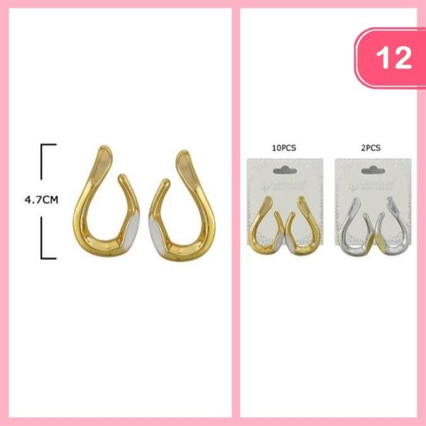 TWO TONE DROP POST EARRING (12 UNITS)