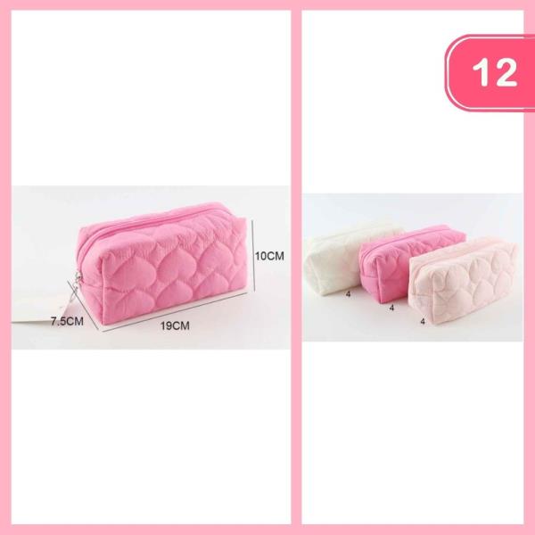 HEART PATTERN COSMETIC BAG (12 UNITS)