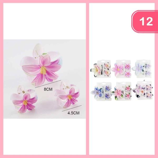 FLOWER HAIR CLAW CLIP (12 UNITS)