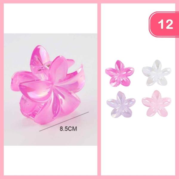FLOWER HAIR CLAW CLIP (12 UNITS)