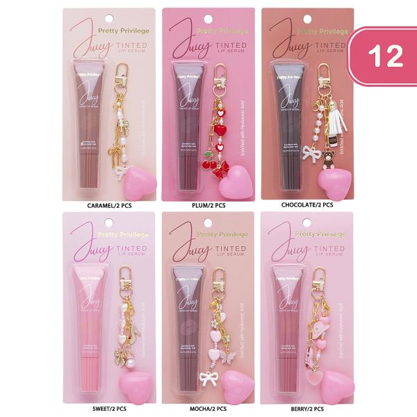 PRETTY PRIVILEGE JUICY TINTED LIP SERUM W KEY CHAIN (12 UNITS)