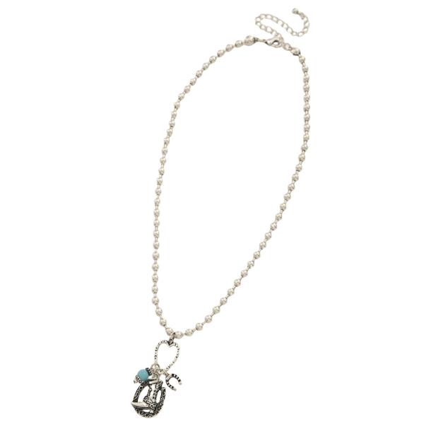 WESTERN THEMED PENDANT BEAD NECKLACE