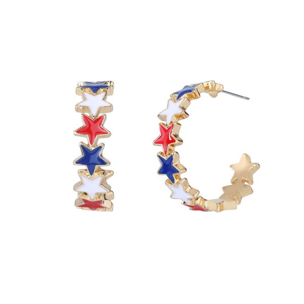 STAR SPANGLED HOOP EARRING