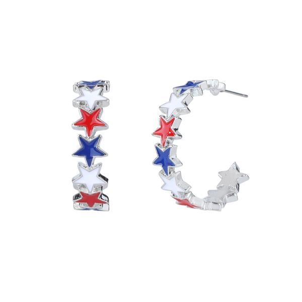 STAR SPANGLED HOOP EARRING