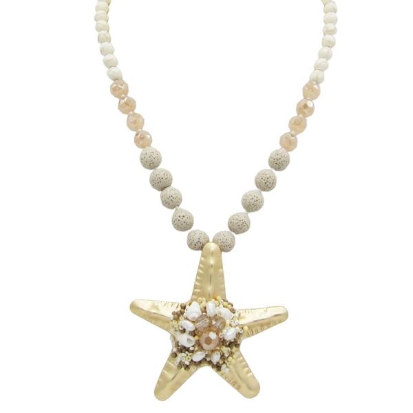 SEA LIFE STARFISH BEAD PENDANT NECKLACE