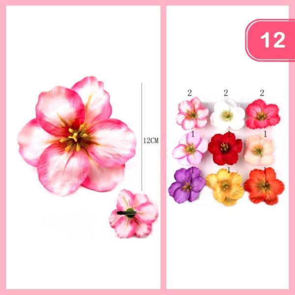 ARTIFICIAL FLOWER HAIR PIN  (12 UNITS)