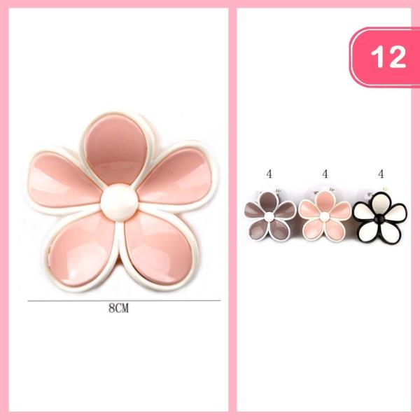 FLOWER HAIR CLAW CLIP (12 UNITS)