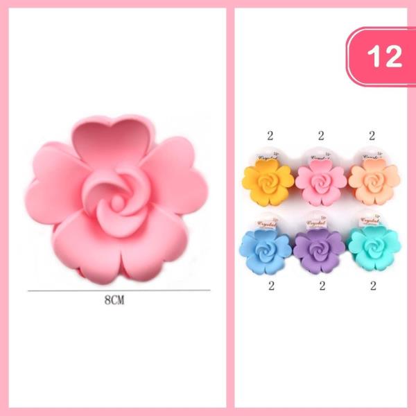 FLOWER HAIR CLAW CLIP (12 UNITS)
