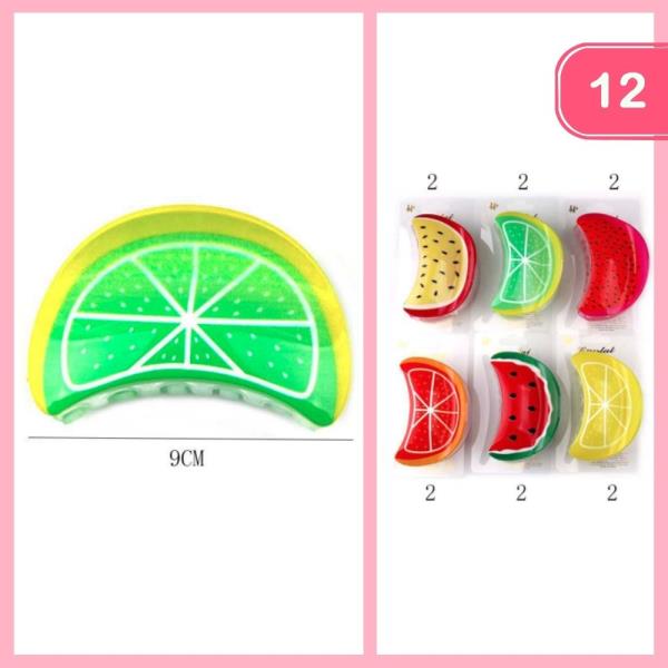 FRUIT HAIR CLAW CLAW CLIP (12 UNITS)