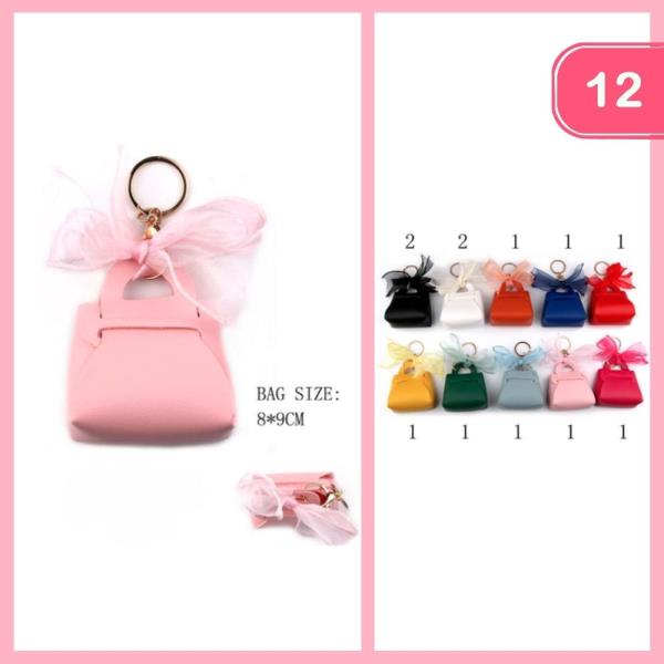 MINI PURSE W/ LACE BOW KEYCHAIN (12 UNITS)