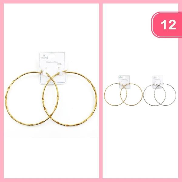 STAINLESS STEEL HOOP EARRING (12 UNITS)