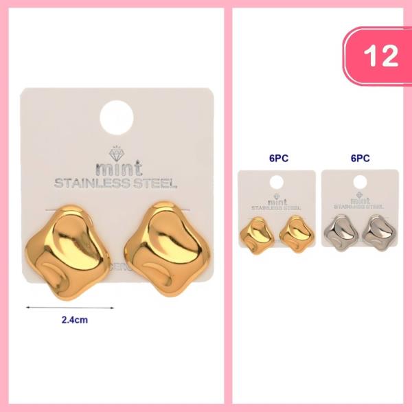 STAINLESS STEEL POST EARRING (12 UNITS)