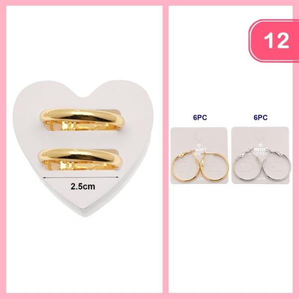 STAINLESS STEEL HOOP EARRING (12 UNITS)
