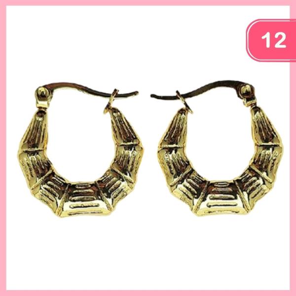 BAMBOO HOOP EARRING (12 UNITS)