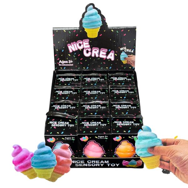 ICE CREAM SQUISHY SQUEEZE TOY (12 UNITS)