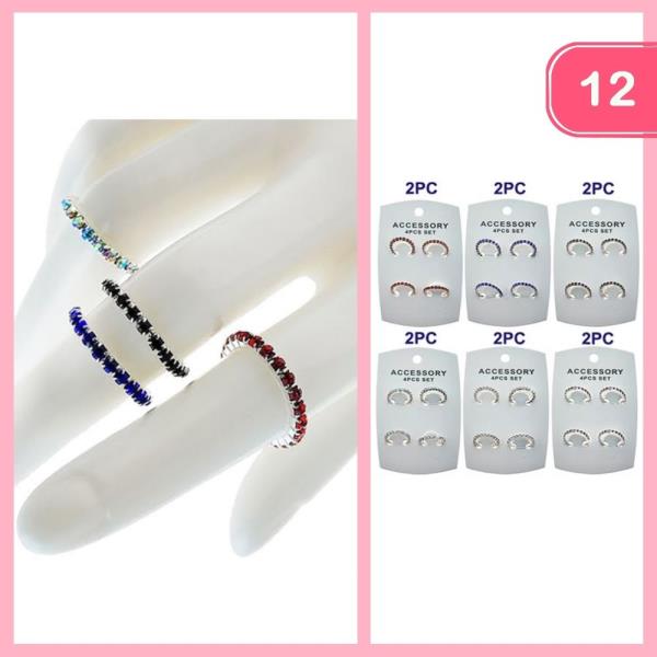 RHINESTONE RING (12 UNITS)