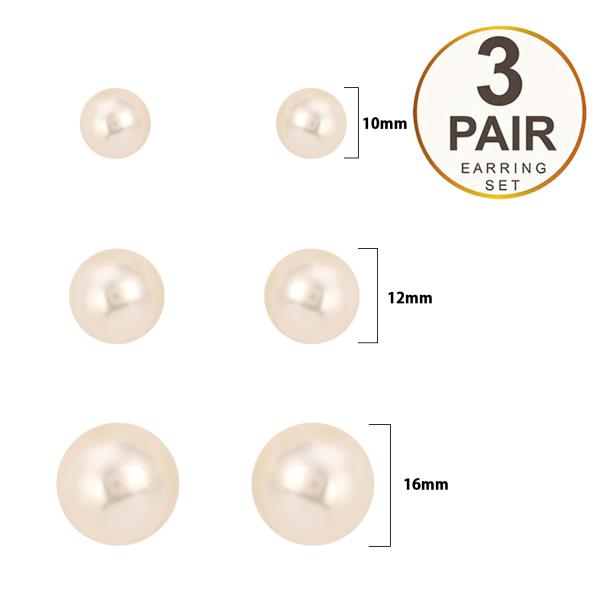 PEARL 3 PAIR EARRING