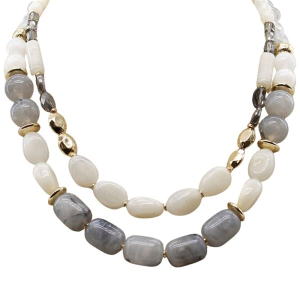LAYERED MULTI RESIN CHUNKY NECKLACE