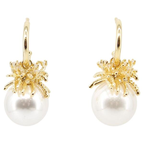 PEARL DROP HOOP EARRING