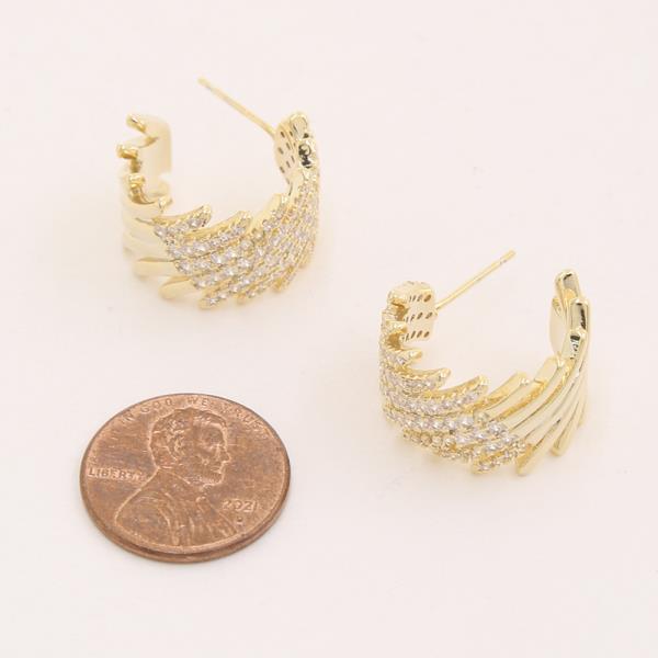CZ RHINESTONE HOOP EARRING