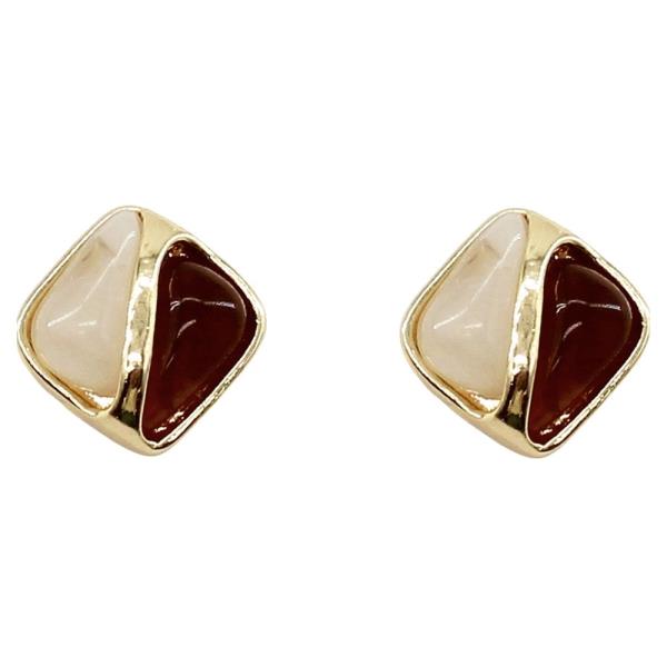 SQUARE RESIN POST EARRING