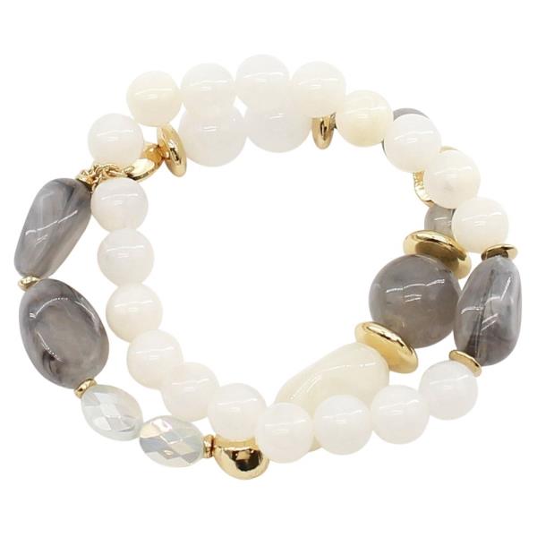 MULTI RESIN BEADED STRETCH BRACELET