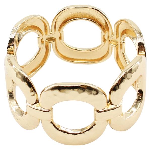 HAMMERED CIRCLE LINK CHUNKY HINGE BRACELET