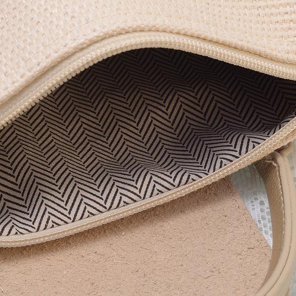 TEXTURED STRAW HANDLE CROSSBODY BAG