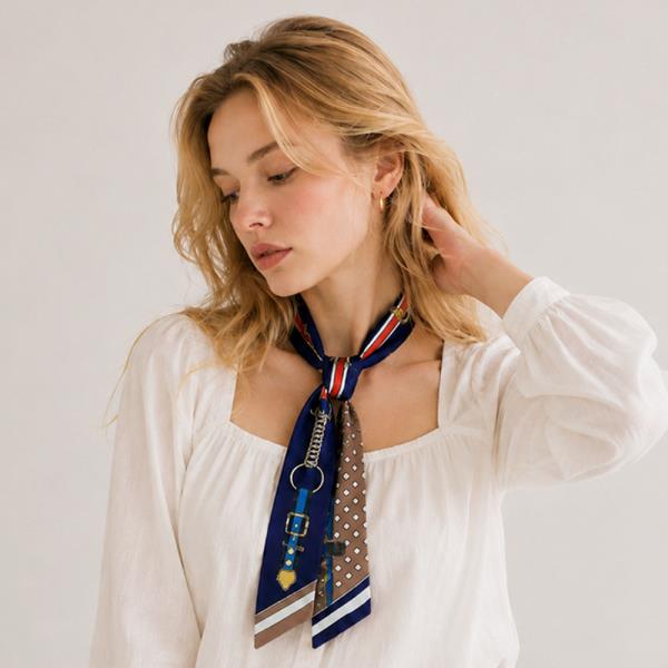 BELT CHAIN SKINNY SCARF