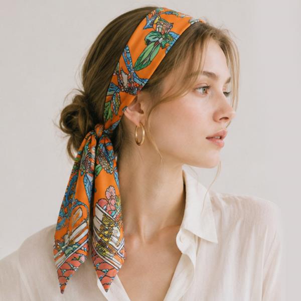BIRD MOTIF SKINNY SCARF