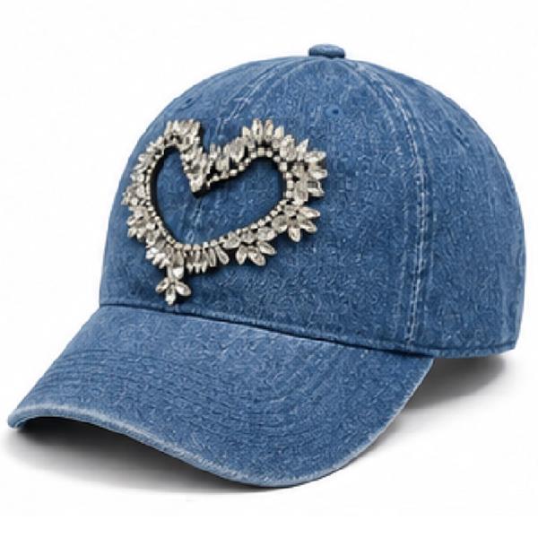 KIDS DENIM HEART PATCH CAP