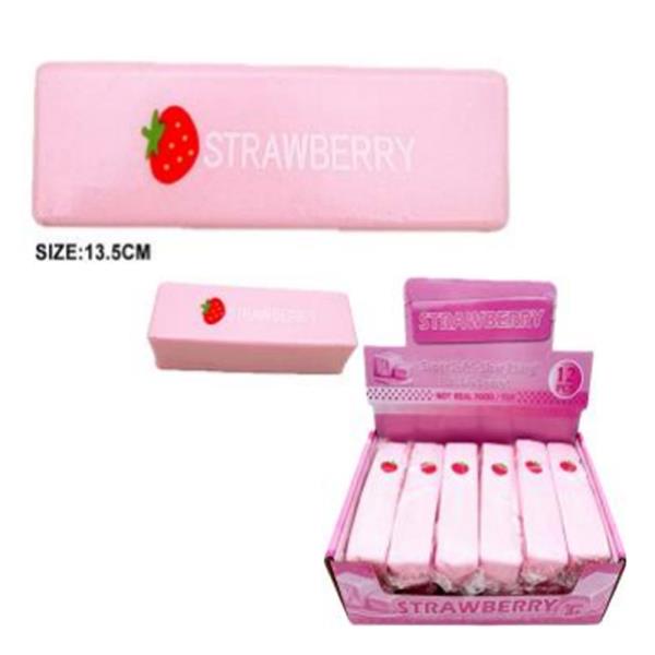 STRAWBERRY BAR SQUISHY SQUEEZE TOY (12 UNITS)
