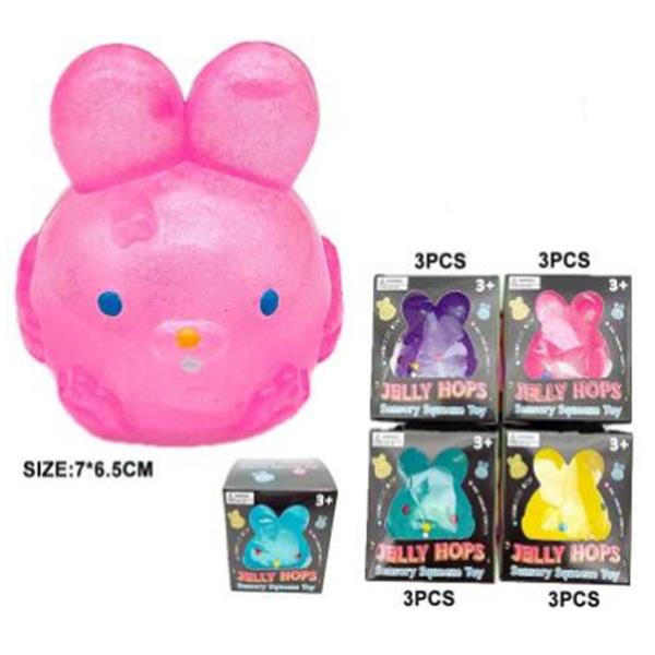 BUNNY SQUISHY SQUEEZE TOY (12 UNITS)