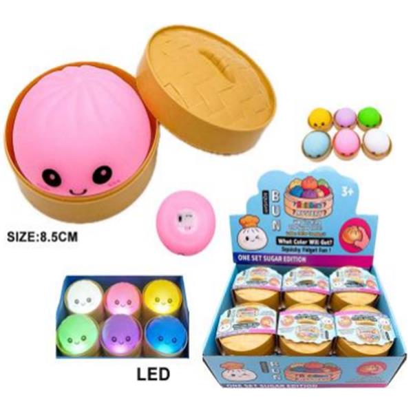 MOOD LED DUMPLING SQUISHY SQUEEZE TOY (12 UNITS)