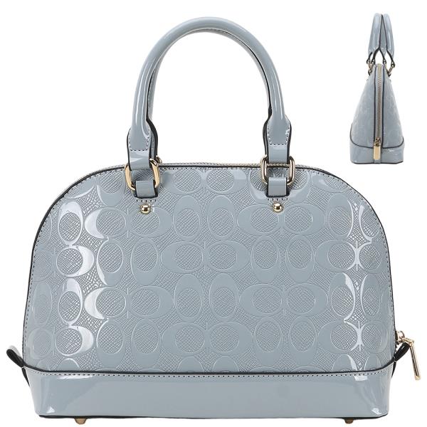 2IN1 TEXTURED OVAL DESIGN HANDLE SATCHEL W WALLET SET