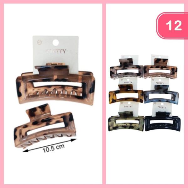 LEOPARD HAIR CLAW CLIP (12 UNITS)