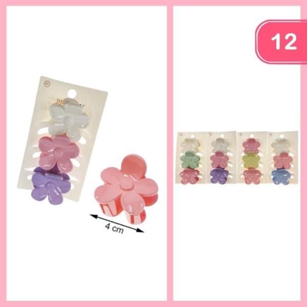 FLOWER HAIR CLAW CLIPS (12 UNITS)