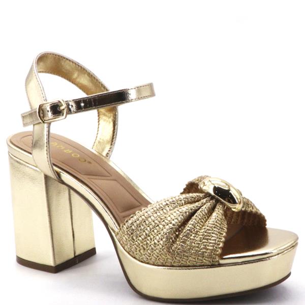 META BEAD RAFFIA CHUNKY HEEL